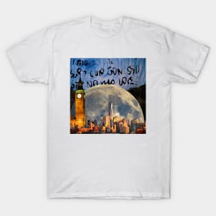 Cosmic Cities: A Surreal Collage T-Shirt